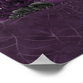 〔占星術の〕十二宮図魔法 |濃い紫色の梅ゴシックスカルバラ ポスター (角)