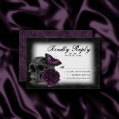 〔占星術の〕十二宮図魔法 |濃い紫色の梅ゴシックスカルバラ 出欠カード