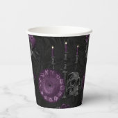 〔占星術の〕十二宮図魔法 |濃い紫色の梅ゴシックスカルバラ 紙コップ (裏面)