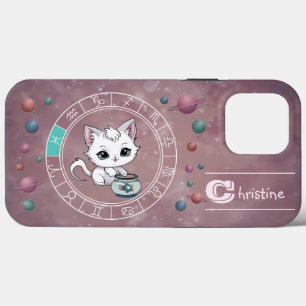 〔占星術の〕十二宮図魚座かわいいキャットホイール星占い iPhone 13 PRO MAXケース