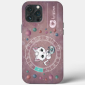 〔占星術の〕十二宮図魚座かわいいキャットホイール星占い Case-Mate iPhoneケース (裏面)