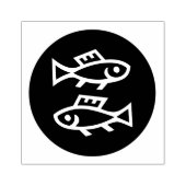 〔占星術の〕十二宮図魚座サークルゴム印 ラバースタンプ (インプリント)