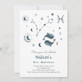 〔占星術の〕十二宮図魚座子供の誕生日 招待状 (正面)