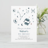 〔占星術の〕十二宮図魚座子供の誕生日 招待状 (スタンド正面)