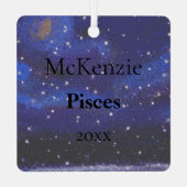 〔占星術の〕十二宮図魚座「私はあまりにも忙しさまよう。 メタルオーナメント (裏面)