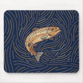 〔占星術の〕十二宮図鮭 |手描きサーモンマウスパッド マウスパッド (正面)