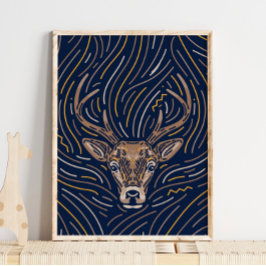 〔占星術の〕十二宮図鹿アニマルプリント | Deerプリント ポスター