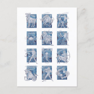 〔占星術の〕十二宮図12星印はがき ポストカード