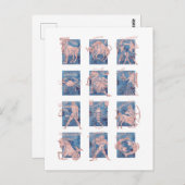 〔占星術の〕十二宮図12星印はがき ポストカード (正面/裏面)