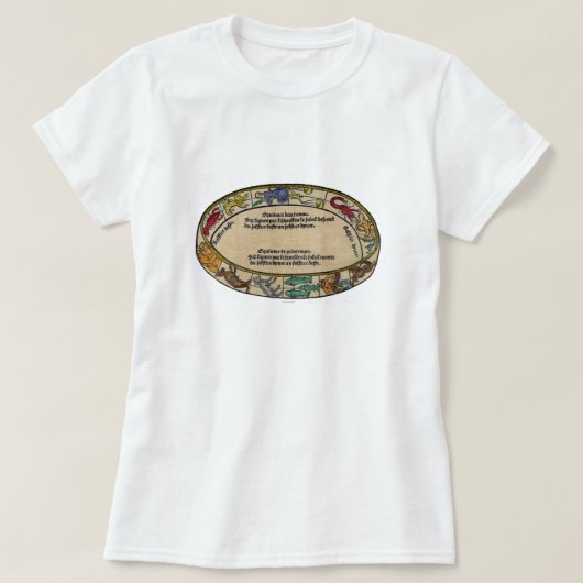 (占星術の)十二宮図1496年 Tシャツ (デザイン正面)