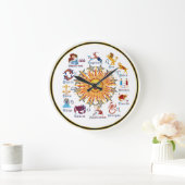 〔占星術の〕十二宮図6色 ラージ壁時計 (ホーム)