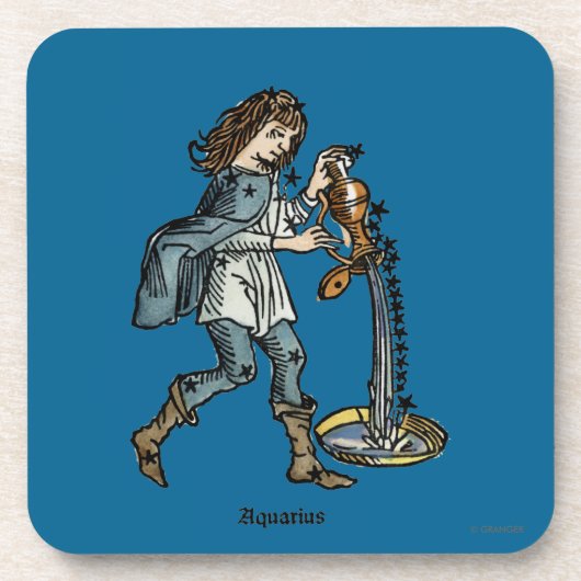 (占星術の)十二宮図: アクエリアス1482年 コースター (正面)