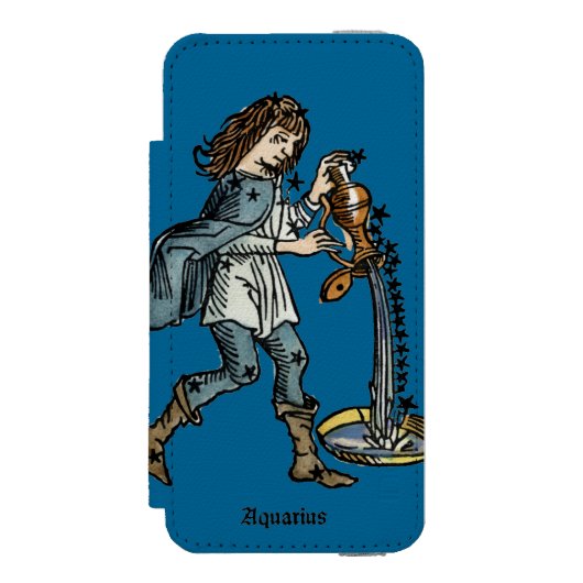(占星術の)十二宮図: アクエリアス1482年 INCIPIO iPhoneウォレットケース (フォリオ 正面)