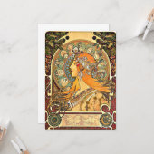 〔占星術の〕十二宮図、アールヌーボー絵画ズバイアルフォンスミュシャ カード (正面/裏面インサイチュ)