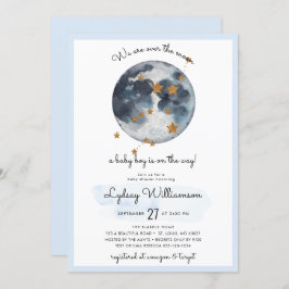 〔占星術の〕十二宮図·オーバー·ザ·ムーン·ベイビー·シャワー 招待状