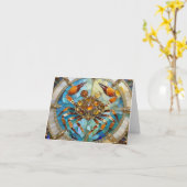 〔占星術の〕十二宮図 – カニがん カード (黄色い花)