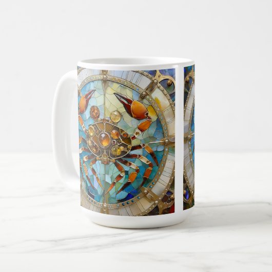 〔占星術の〕十二宮図 – カニがん コーヒーマグカップ (正面左)
