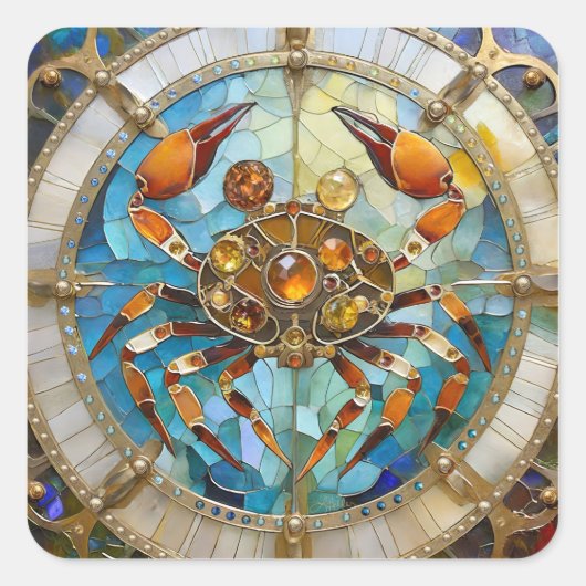 〔占星術の〕十二宮図 – カニがん スクエアシール (正面)