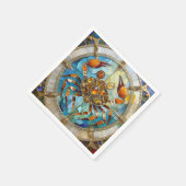 〔占星術の〕十二宮図 – カニがん スタンダードカクテルナプキン (角)