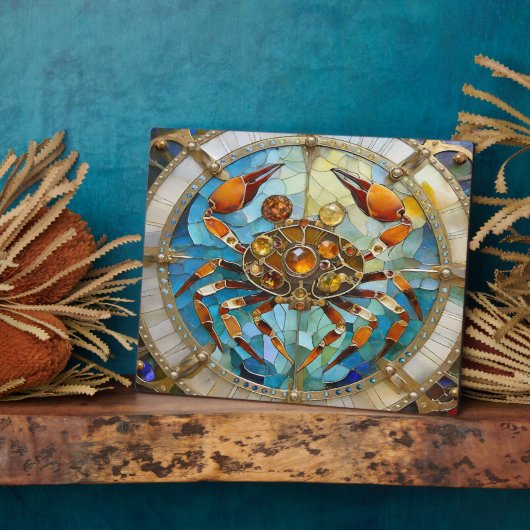 〔占星術の〕十二宮図 – カニがん フォトプラーク (側面)