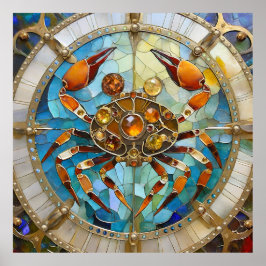 〔占星術の〕十二宮図 – カニがん ポスター