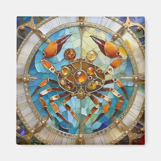 〔占星術の〕十二宮図 – カニがん マグネット (正面)