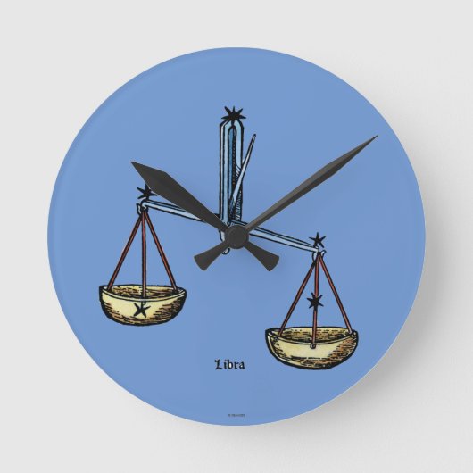 〔占星術の〕十二宮図：カラーのライブラリ ラウンド壁時計 (正面)