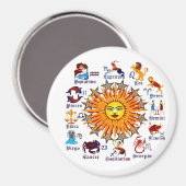 〔占星術の〕十二宮図-シンボルや象徴 – すべて – V-1 マグネット (正面/裏面)