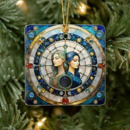 〔占星術の〕十二宮図 – ジェミニザツインズ セラミックオーナメント