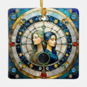 〔占星術の〕十二宮図 – ジェミニザツインズ セラミックオーナメント (正面)