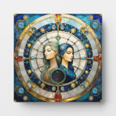 〔占星術の〕十二宮図 – ジェミニザツインズ フォトプラーク (正面)