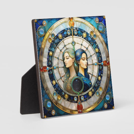 〔占星術の〕十二宮図 – ジェミニザツインズ フォトプラーク (正面)