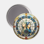 〔占星術の〕十二宮図 – ジェミニザツインズ マグネット (正面/裏面)