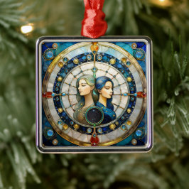 〔占星術の〕十二宮図 – ジェミニザツインズ メタルオーナメント