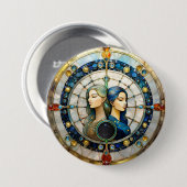 〔占星術の〕十二宮図 – ジェミニザツインズ 缶バッジ (正面&裏面)