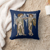 (占星術の)十二宮図: ジェミニ1482年 クッション (ブランケット)