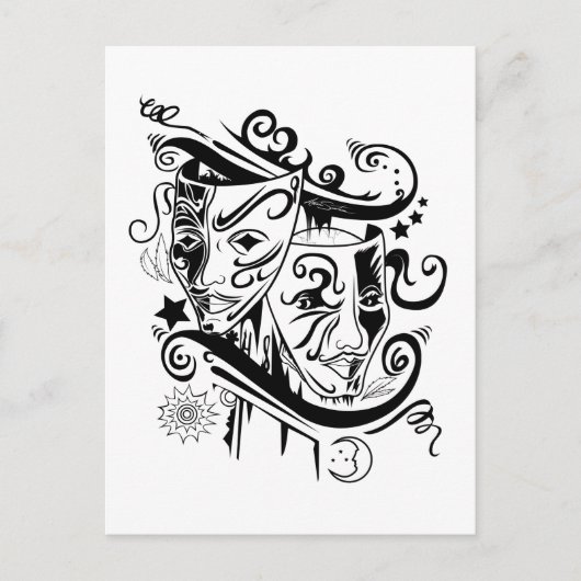 〔占星術の〕十二宮図 – ジェミニ ポストカード (正面)