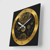 〔占星術の〕十二宮図 スクエア壁時計 (傾斜)