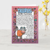 (占星術の)十二宮図-トーラスのおもしろい事実 カード (黄色い花)