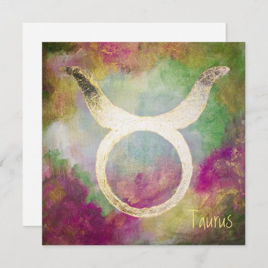 (占星術の)十二宮図: トーラスのメッセージカード ノートカード (正面/裏面)