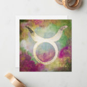 (占星術の)十二宮図: トーラスのメッセージカード ノートカード (正面/裏面インサイチュ)