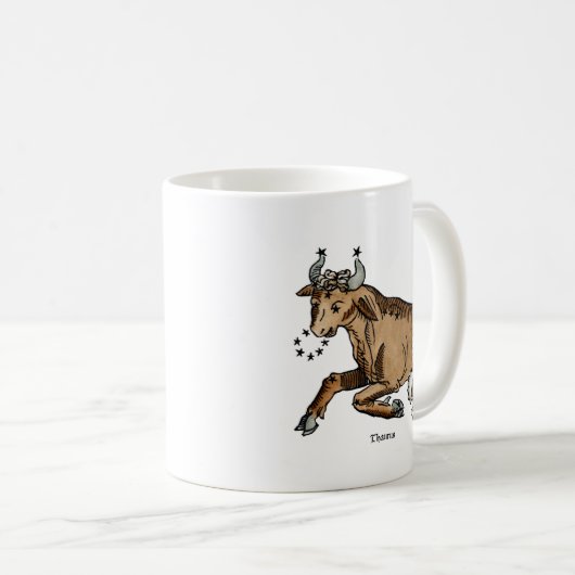 (占星術の)十二宮図: トーラス1482年 コーヒーマグカップ (正面右)