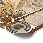 〔占星術の〕十二宮図:ミュシャアイコニックアールヌーボー最高傑作 ポスター (角)