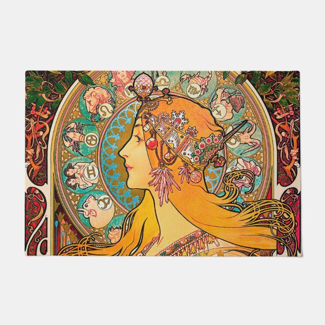 〔占星術の〕十二宮図、ミュシャ ドアマット (正面)