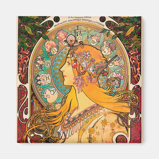 〔占星術の〕十二宮図、ミュシャ マグネット (正面)