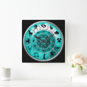 〔占星術の〕十二宮図〜占星術のシンボルや象徴〜占星術〜 スクエア壁時計 (ホーム)