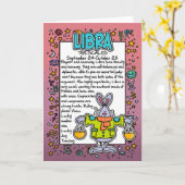 (占星術の)十二宮図-天秤座のおもしろい事実 カード (黄色い花)