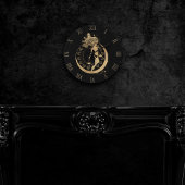 〔占星術の〕十二宮図 |宇宙金ゴールドと黒星占星術の人 ラウンド壁時計