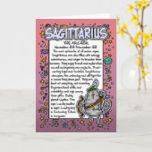 (占星術の)十二宮図-射手座のおもしろい事実 カード (黄色い花)