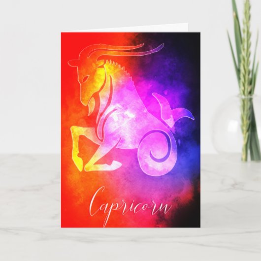 〔占星術の〕十二宮図:山羊座カラフルキャンディカラー カード (正面)
